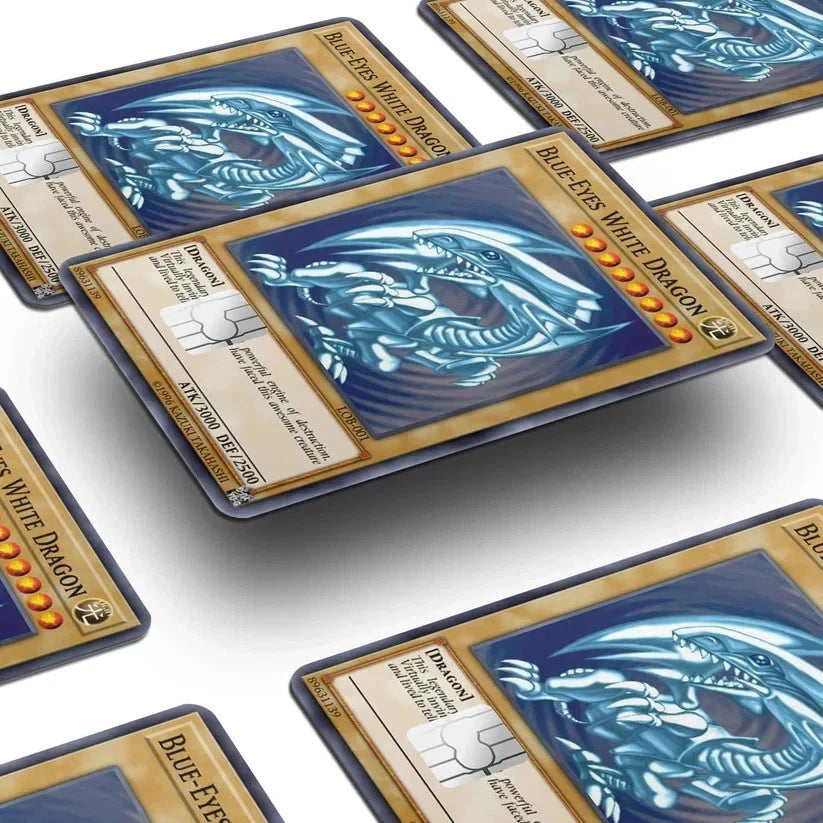 Blue Eyes White Dragon Yu Gi Oh Anime Debit Credit Card Skin (2-Pack) | Made in USA Print on Demand