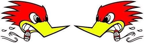 Hot Rod Bird Right & Left Small DIe Cut Bright Print Sticker | Made in USA Print on Demand