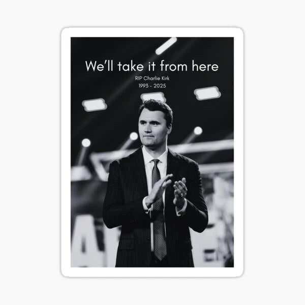 Charlie Kirk Bundle Turning Point USA Political 4", 6", 8" Sticker (10-Pack) | Made in USA Print on Demand