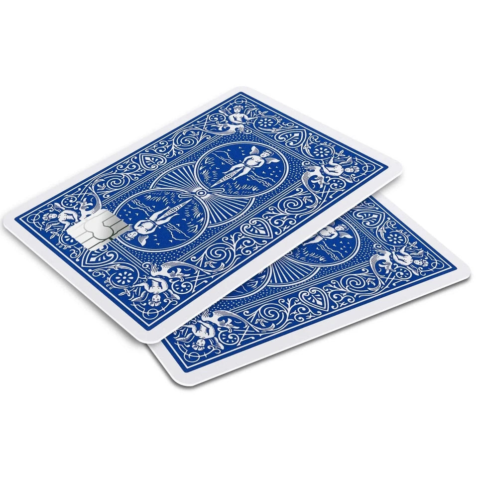 Classic Blue Playing Card Back Credit Card Skin (4-Pack) | Made in USA Print on Demand