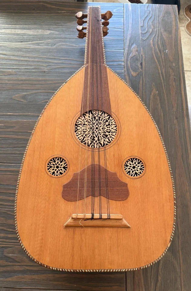 Handmade Striped Oud Lute Bowl Back Arabic Turkish String Instrument Musical Art Sticker | Made in USA Print on Demand