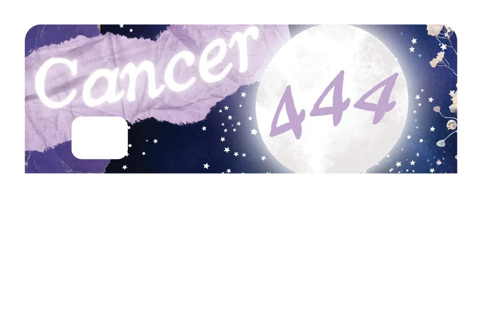 Cancer Angel Number 444 Zodiac Full Moon Aesthetic Credit Card Skin (4-Pack) | Made in USA Print on Demand
