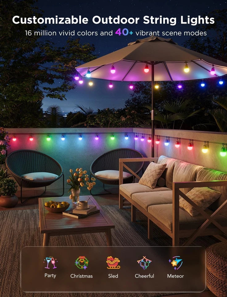 Govee Smart Outdoor String Lights 2, 144ft LED Dimmable Warm White Patio Cafe Bu Sticker | Made in USA Print on Demand