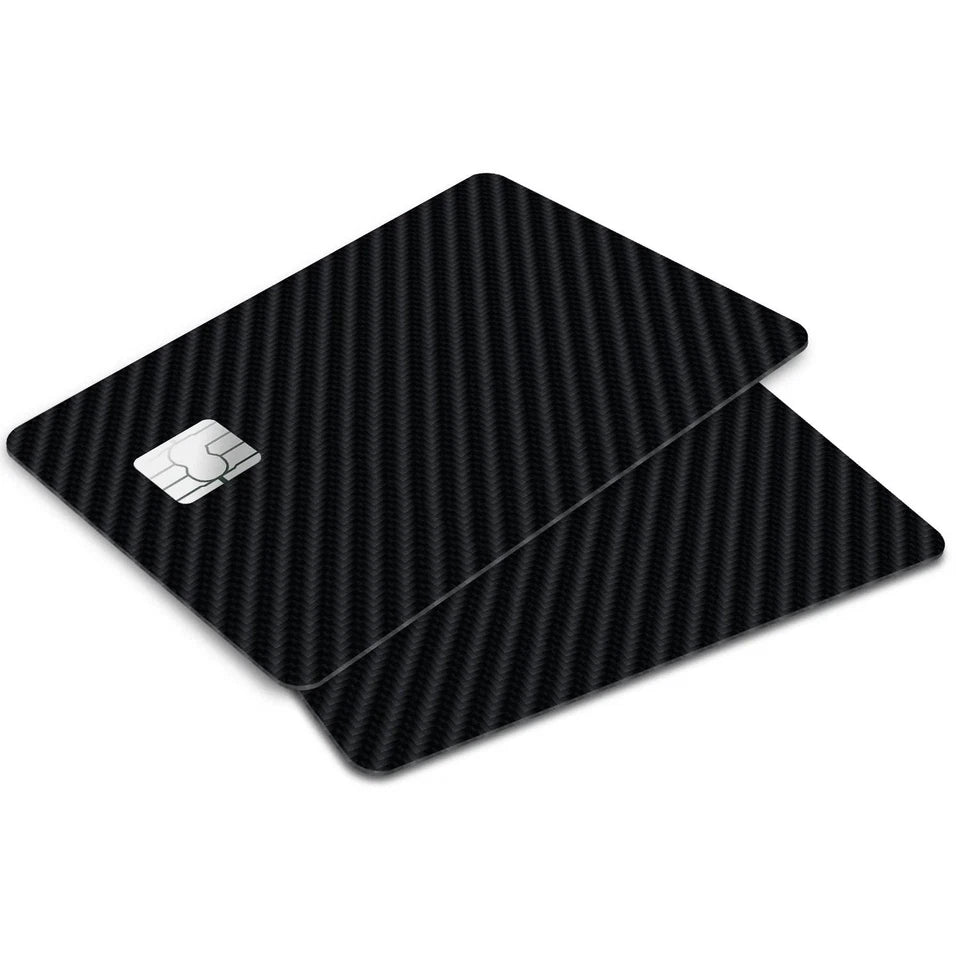 Carbon Fiber Black All Cuts Credit Card Skin (4-Pack) | Made in USA Print on Demand