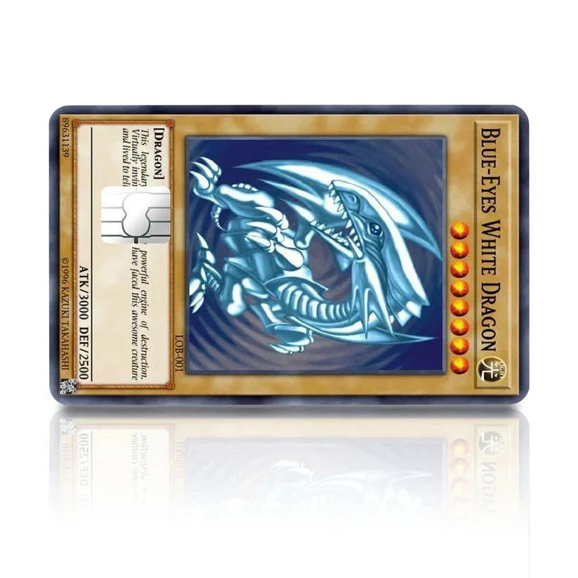 Blue Eyes White Dragon Yu Gi Oh Anime Debit Credit Card Skin (2-Pack) | Made in USA Print on Demand