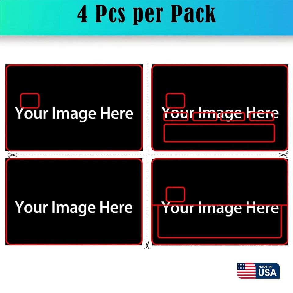 Custom  Personalized with Your Photo, Image, or Logo Credit Card Skin (10-Pack) | Made in USA Print on Demand