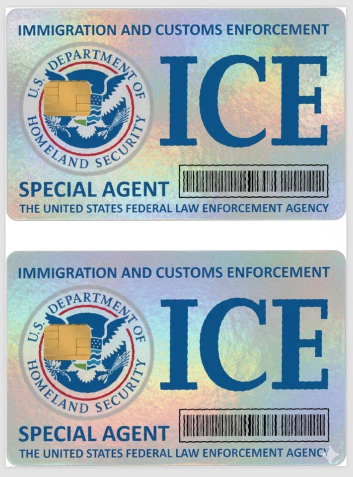 Holographic ICE CIA FBI Bundle Gag Gift Parody Vi Credit Card Skin (6-Pack) | Made in USA Print on Demand