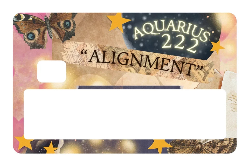 Aquarius Angel Number 222 Zodiac Alignment Butterfly Aest Credit Card Skin (4-Pack) | Made in USA Print on Demand