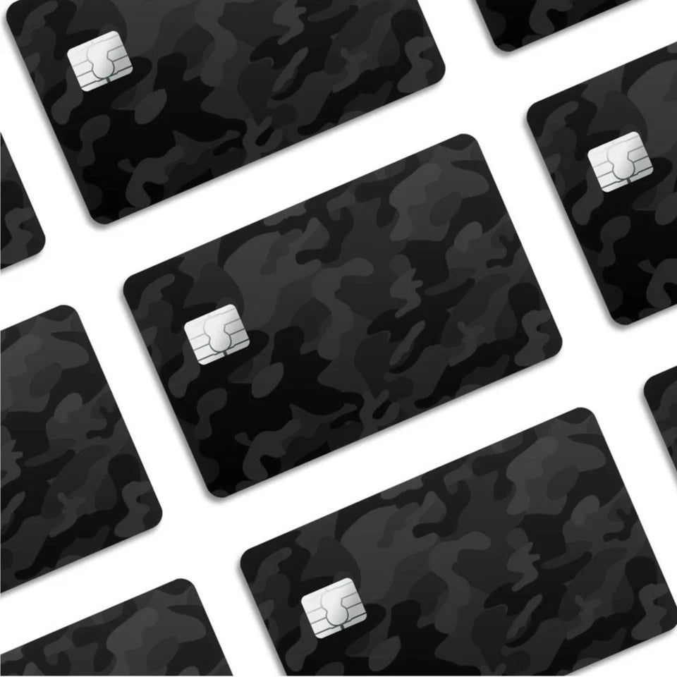 Black Camo Set Military Tactical Urban Stealth Credit Card Skin (4-Pack) | Made in USA Print on Demand