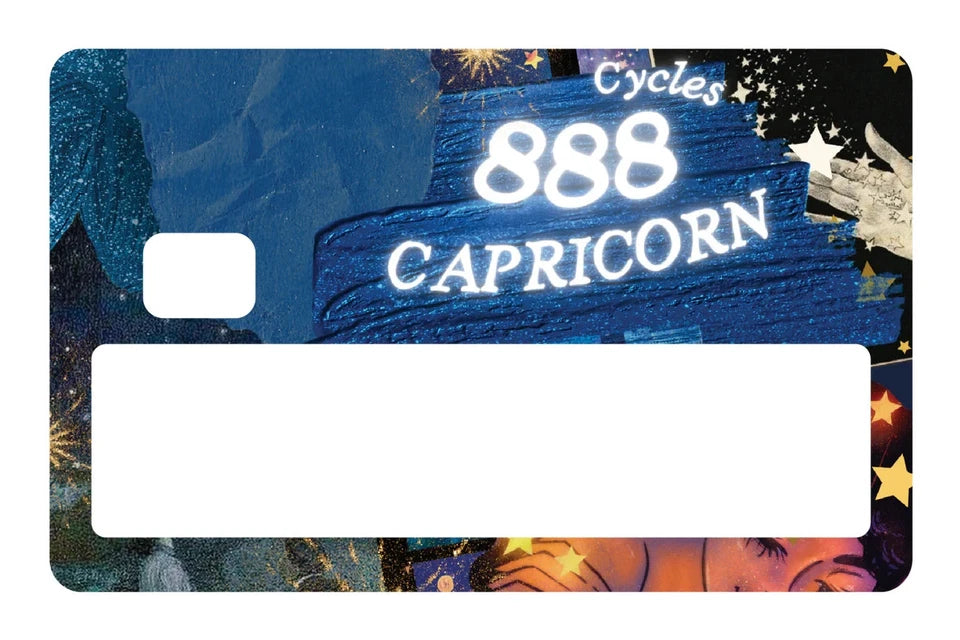 Capricorn Angel Number 888 Zodiac Starry Night Aesthetic Credit Card Skin (4-Pack) | Made in USA Print on Demand