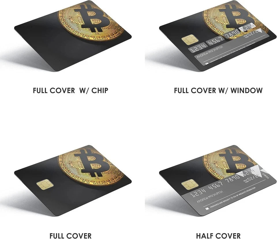 Bitcoin Crypto Coin Cryptocurrency Debit Credit Card Skin (4-Pack) | Made in USA Print on Demand