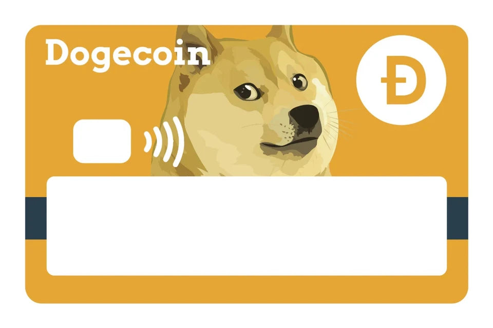 Dogecoin Crypto Doge Shiba Inu Coin Funny Credit Card Skin (4-Pack) | Made in USA Print on Demand