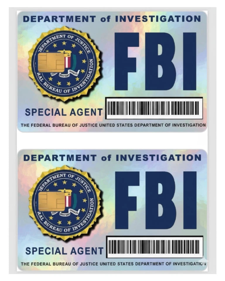 Holographic ICE CIA FBI Bundle Gag Gift Parody Vi Credit Card Skin (6-Pack) | Made in USA Print on Demand