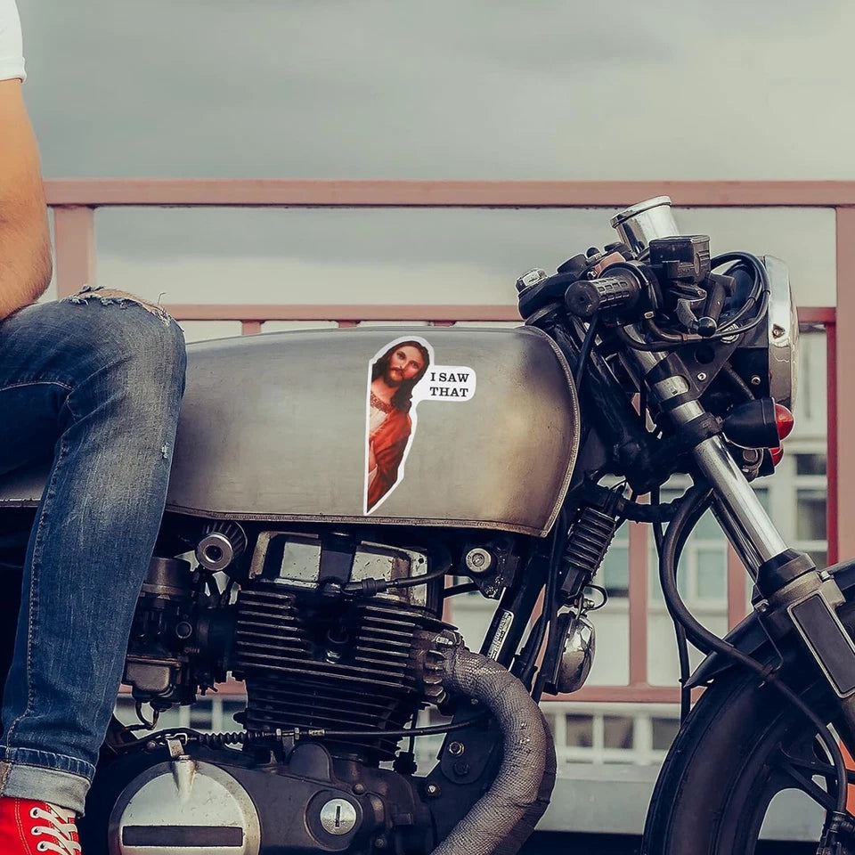 I Saw That Jesus  4" Meme for Car Bumper Truck Window Decal (2-Pack) | Made in USA Print on Demand