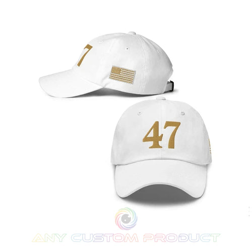 47 Hat Charlie Kirk Conservative Cap Trump Low Profile Hat Gold Printed Sticker (12-Pack) | Made in USA Print on Demand