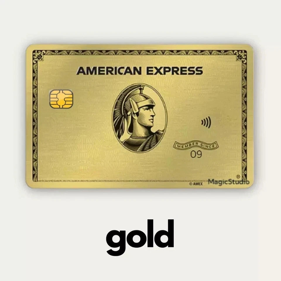AMEX AE Cardskins Black Gold Platinum or Credit Card Skin (3-Pack) | Made in USA Print on Demand