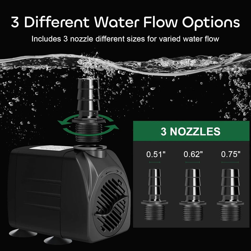 550GPH Submersible Water Pump 30W Fountain Aquarium Pond Hydroponics 7.2ft Lift Sticker | Made in USA Print on Demand