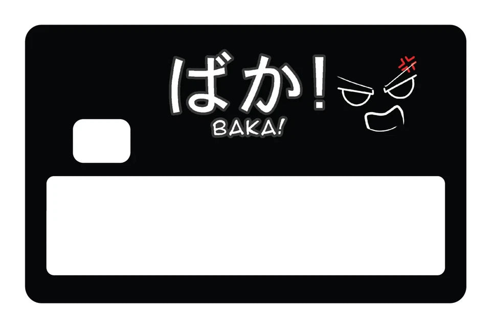 Baka Anime Manga Japanese Text Idiot Quote Novelty Credit Card Skin (4-Pack) | Made in USA Print on Demand
