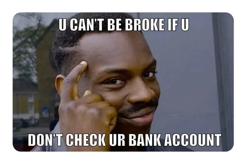 "Can't Be Broke" Money Stack Financial Humor Novelty Credit Card Skin (4-Pack) | Made in USA Print on Demand