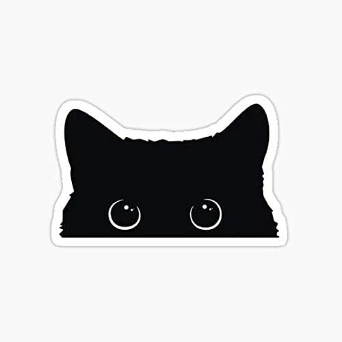 Cute Black Cat Cat Waterproof for Cars Decal | Made in USA Print on Demand