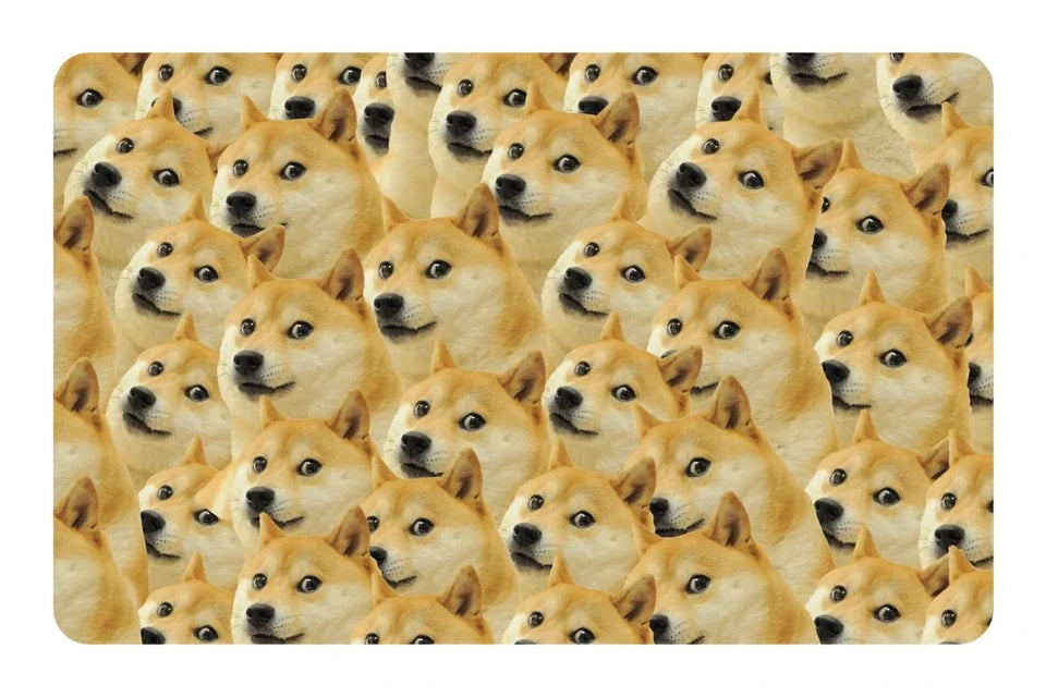 Doge Meme Shiba Inu Funny Crypto Wow Pattern Set Credit Card Skin (4-Pack) | Made in USA Print on Demand