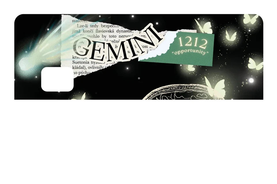 Gemini Angel Number 1212 Zodiac Opportunity Butterfly Credit Card Skin (4-Pack) | Made in USA Print on Demand