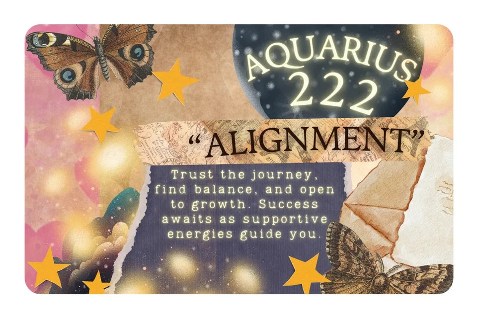 Aquarius Angel Number 222 Zodiac Alignment Butterfly Aest Credit Card Skin (4-Pack) | Made in USA Print on Demand