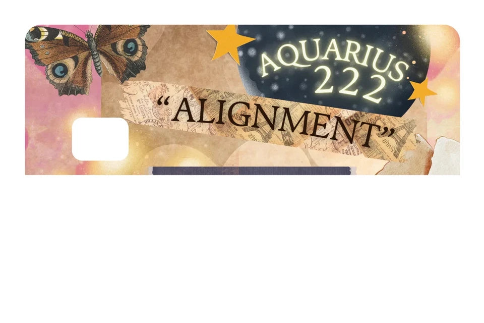 Aquarius Angel Number 222 Zodiac Alignment Butterfly Aest Credit Card Skin (4-Pack) | Made in USA Print on Demand