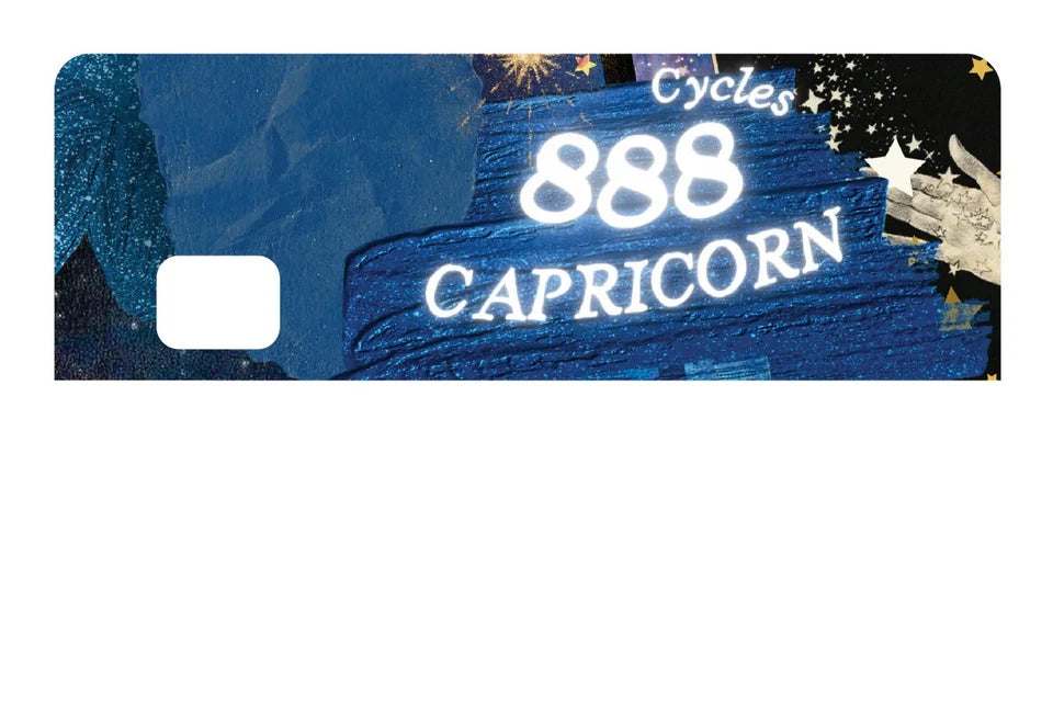 Capricorn Angel Number 888 Zodiac Starry Night Aesthetic Credit Card Skin (4-Pack) | Made in USA Print on Demand