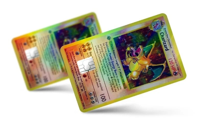Holographic Pokémon Retro Anime Game Collectible Bundle Credit Card Skin (4-Pack) | Made in USA Print on Demand