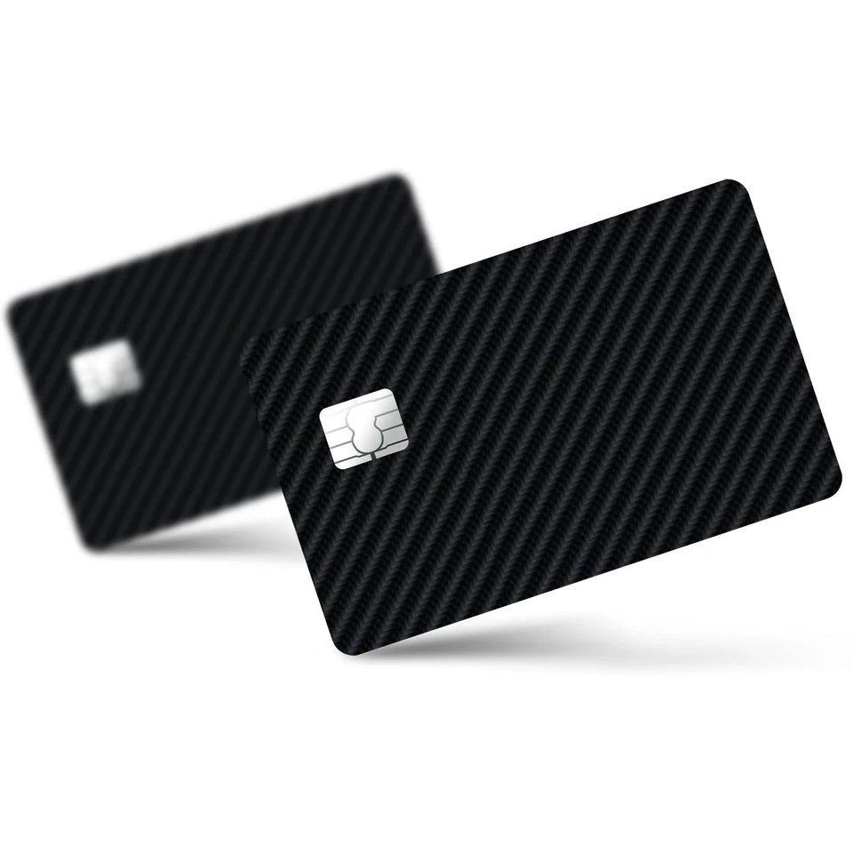 Carbon Fiber Black All Cuts Credit Card Skin (4-Pack) | Made in USA Print on Demand