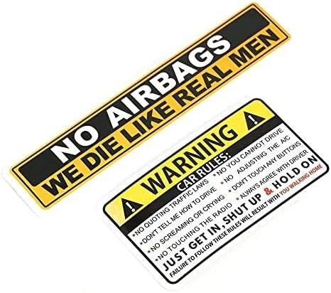 Funny Car Rules  We Die Like Real Men Bumper Decal (2-Pack) | Made in USA Print on Demand