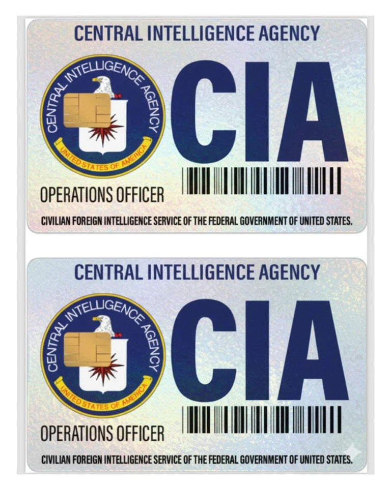 Holographic ICE CIA FBI Bundle Gag Gift Parody Vi Credit Card Skin (6-Pack) | Made in USA Print on Demand