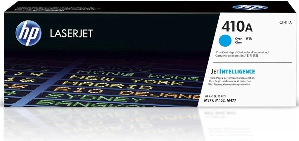 HP 410A Toner Set  CF410A CF411A CF412A CF413A M452 M477 New Sticker (4-Pack) | Made in USA Print on Demand