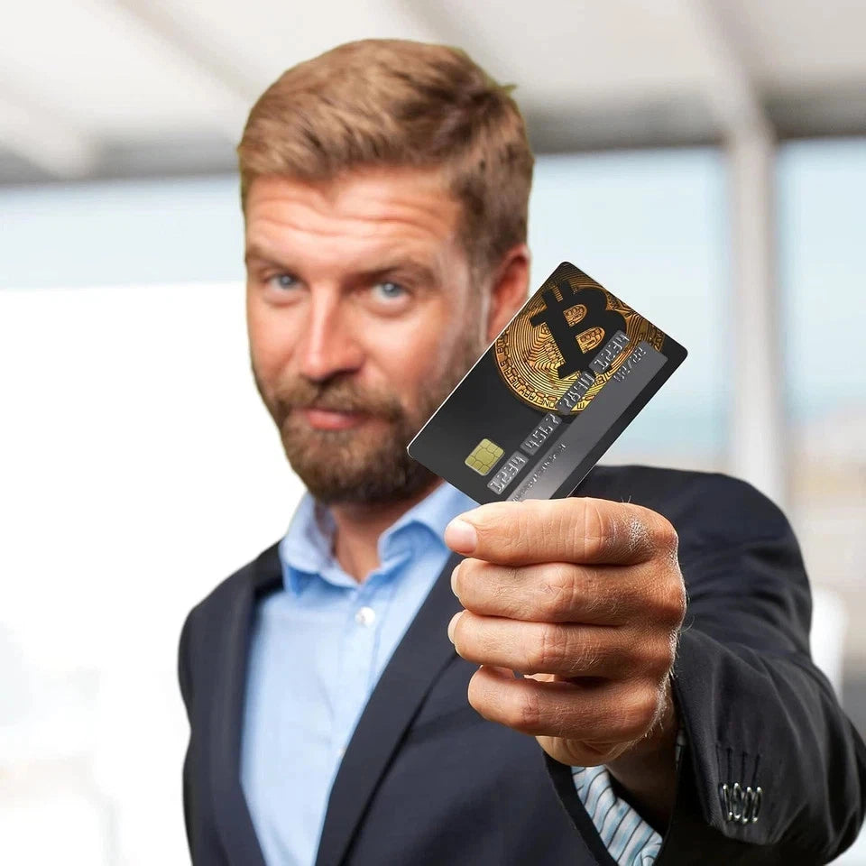 Bitcoin Crypto Coin Cryptocurrency Debit Credit Card Skin (4-Pack) | Made in USA Print on Demand