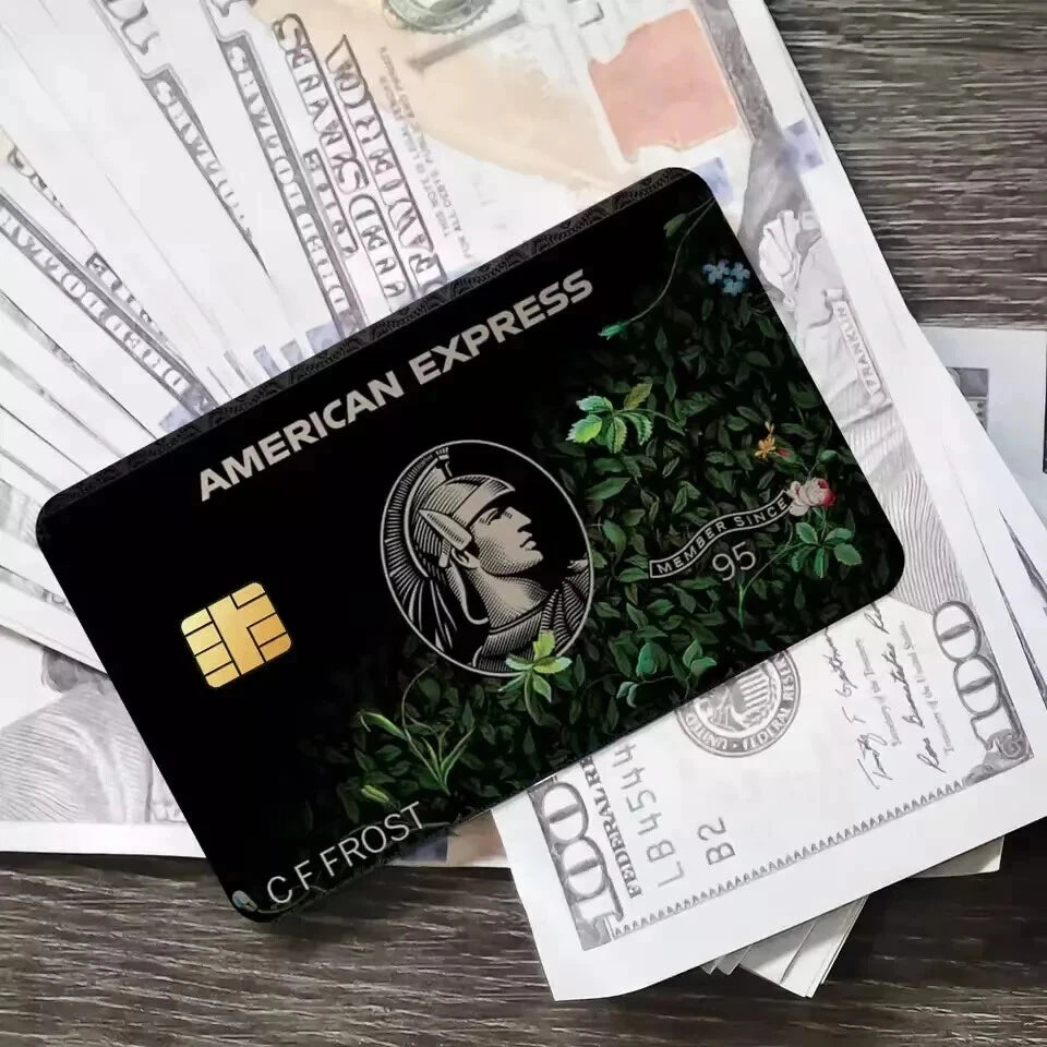 Custom AMEX Personalized Name Gold, Platinum, Black Credit Card Skin (7-Pack) | Made in USA Print on Demand