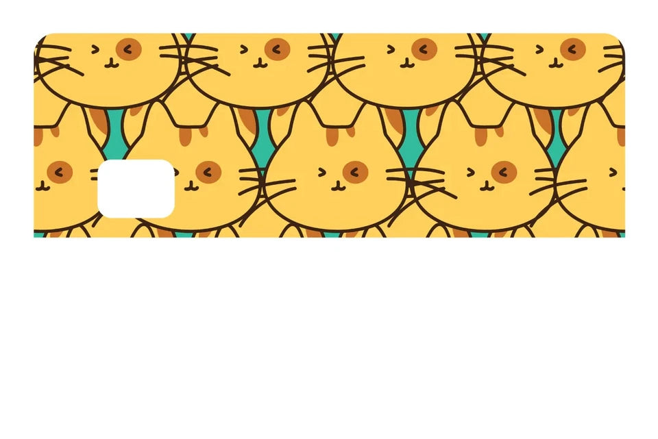Cat Pattern Cute Kawaii Kitty Kitten Aesthetic Set Credit Card Skin (4-Pack) | Made in USA Print on Demand
