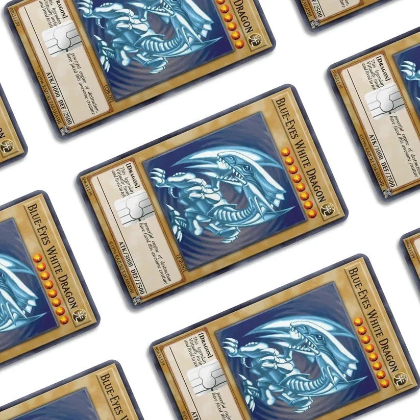 Blue Eyes White Dragon Yu Gi Oh Anime Debit Credit Card Skin (2-Pack) | Made in USA Print on Demand